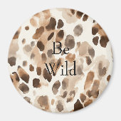 Chic Cream Brown Leopard Animal Print Magnet (Vorne)