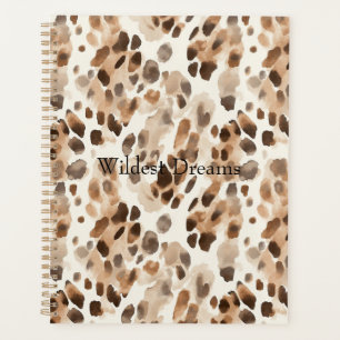 Chic Cream Brown Leopard Animal Print Planer