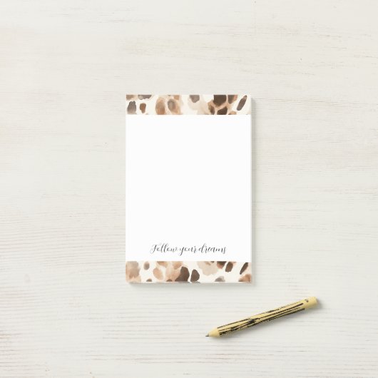 Chic Cream Brown Leopard Animal Print Post-it Klebezettel (Auf Schreibtisch)