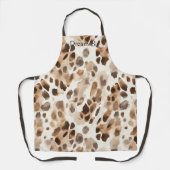 Chic Cream Brown Leopard Animal Print Schürze (Vorderseite)