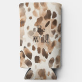 Chic Cream Brown Leopard Animal Print Selters Dosenkühler (Vorderseite)