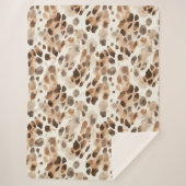 Chic Cream Brown Leopard Animal Print Sherpadecke (Vorderseite)