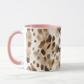 Chic Cream Brown Leopard Animal Print Tasse (Links)