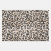 Chic Cream Brown Leopard Animal Sparkle Christmas Geschenkpapier Set (Vorderseite 3)