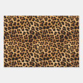 Chic Cream Brown Leopard Animal Sparkle Christmas Geschenkpapier Set (Vorderseite 2)