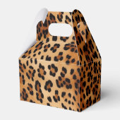 Chic Cream Brown Leopard Favor Box Geschenkschachtel (Rückseite)