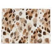 Chic Cream Brown Leopard Tier Geburtstag Große Geschenktüte (Rückseite)