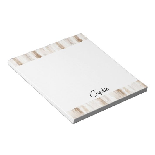 Chic Cream Brown Streifen Notizblock (angewinkelt)