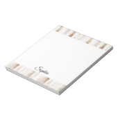 Chic Cream Brown Streifen Notizblock (Rotiert)