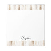 Chic Cream Brown Streifen Notizblock (Vorderseite)