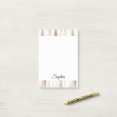 Chic Cream Brown Streifen Post-it Klebezettel (Auf Schreibtisch)