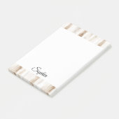 Chic Cream Brown Streifen Post-it Klebezettel (angewinkelt)