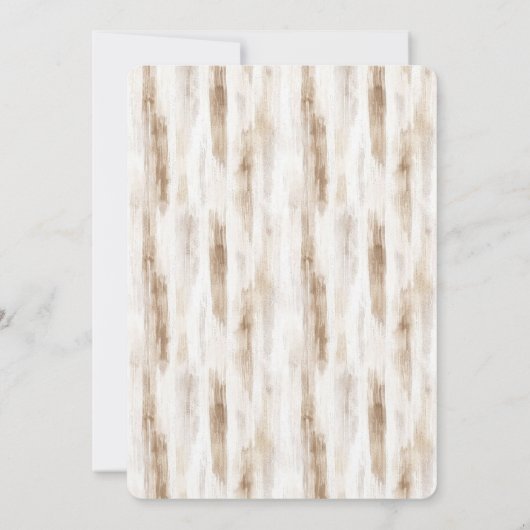 Chic Cream Brown Stripes Babydusche Einladung (Rückseite)