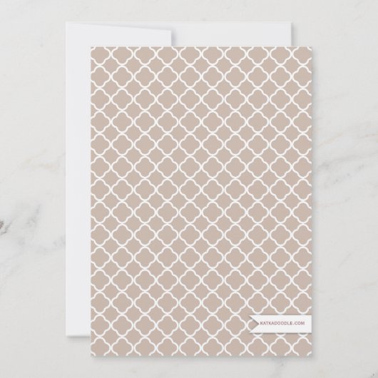 Chic Cream & Brown Teapot Brautparty Tee Party Einladung (Rückseite)