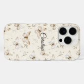Chic Cream Butterflies Case-Mate iPhone Hülle (Rückseite (Horizontal))