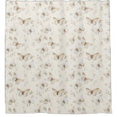 Chic Cream Butterflies Duschvorhang (Vorderseite)