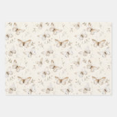 Chic Cream Butterflies Geburtstag Geschenkpapier Set (Vorderseite 3)