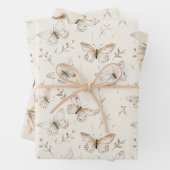 Chic Cream Butterflies Geburtstag Geschenkpapier Set (Beispiel)