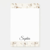 Chic Cream Butterflies Post-it Klebezettel (Vorderseite)