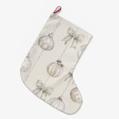 Chic Cream Christmas Ornaments Großer Weihnachtsstrumpf (Vorderansicht (hängend))