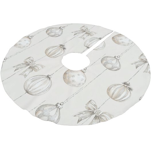 Chic Cream Christmas Ornaments Polyester Weihnachtsbaumdecke (Schrägansicht)