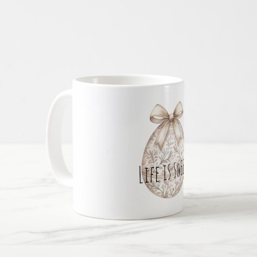 Chic Cream Easter Egg Bow Kaffeetasse (Vorderseite Links)