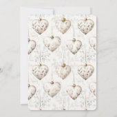 Chic Cream Grey Hearts Ornaments Bridal Shower Einladung (Rückseite)