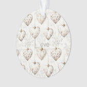 Chic Cream Grey Hearts Ornaments   Ornament (Vorderseite)