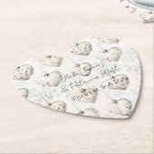 Chic Cream Grey Hearts Ornaments Wedding Untersetzer (angewinkelt)