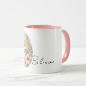 Chic Cream Pink Spring Flowers Easter Egg  Tasse (VorderseiteRechts)
