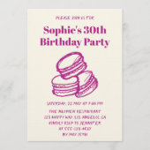 Chic Cream & Purple Macaron 30th Birthday Party Einladung (Vorderseite)