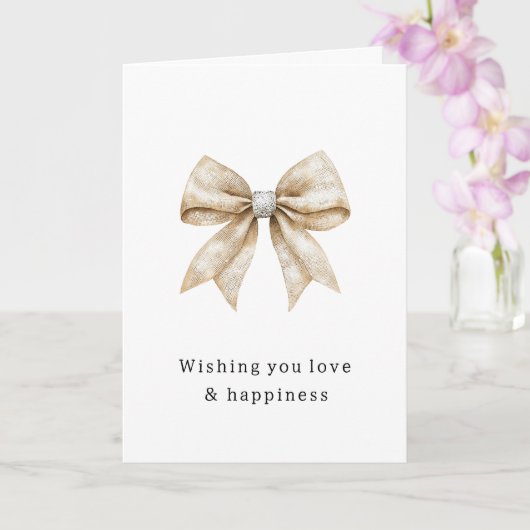 Chic Cream Silver Glam Bow Brautparty Karte (Orchidee)