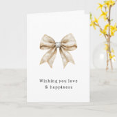 Chic Cream Silver Glam Bow Brautparty Karte (Gelbe Blume)