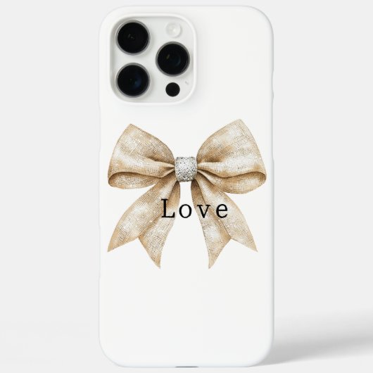 Chic Cream Silver Glam Bow Liebe Case-Mate iPhone Hülle (Rückseite)