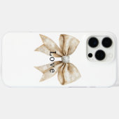 Chic Cream Silver Glam Bow Liebe Case-Mate iPhone Hülle (Rückseite (Horizontal))