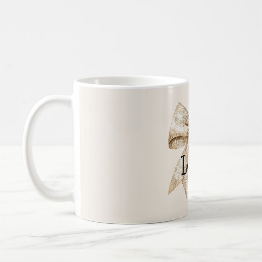 Chic Cream Silver Glam Bow Liebe Kaffeetasse (Links)