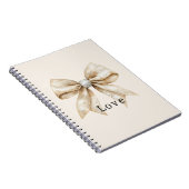 Chic Cream Silver Glam Bow Liebe Notizblock (Rechte Seite)