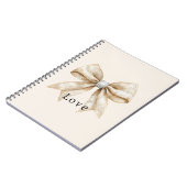 Chic Cream Silver Glam Bow Liebe Notizblock (Linke Seite)