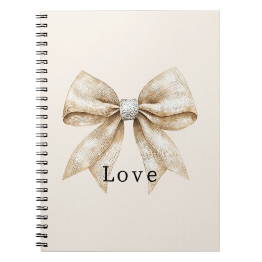 Chic Cream Silver Glam Bow Liebe Notizblock (Vorderseite)