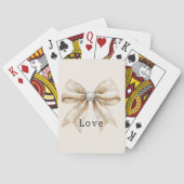 Chic Cream Silver Glam Bow Liebe Spielkarten (Rückseite)