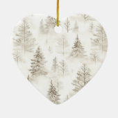 Chic Cream Trees Gold Ribbon Christmas Keramik Ornament (Hinten)