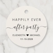 Chic Cream Wedding After Party Danke Geschenkanhänger (Rückseite)
