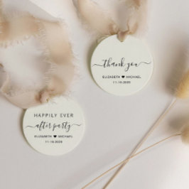 Chic Cream Wedding After Party Danke Geschenkanhänger
