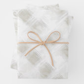 Chic Cream Weiße Streifen Hochzeit Geschenkpapier Set (Beispiel)