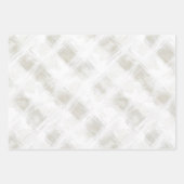 Chic Cream Weiße Streifen Hochzeit Geschenkpapier Set (Vorderseite)