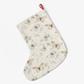 Chic Cream White Brown Schmetterlinge Weihnachten Großer Weihnachtsstrumpf (Rückseite (Hängend))
