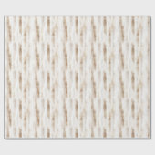 Chic Cream White Brown Streifen Geburtstag Geschenkpapier (Flach)