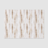 Chic Cream White Brown Streifen Geburtstag Seidenpapier (Vorderseite)