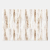 Chic Cream White Brown Stripes Brautparty Geschenkpapier Set (Vorderseite 2)