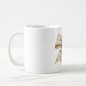 Chic Cream White Silver Glam Bow Liebe Kaffeetasse (Links)
